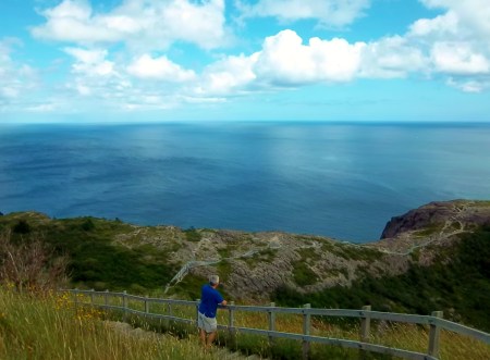 husband enjoying the view