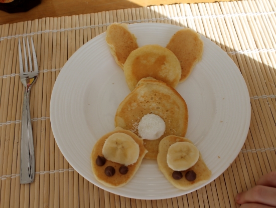 First attempt at bunny pancakes 