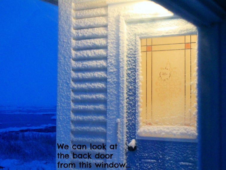 snowy door