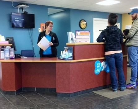 When we finally got to the vet's, we had to wait for a little while.